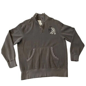 Mens Aeropostale Long Sleeve XL 3/4 Zip Warm Athletic Brown Logo With Pockets